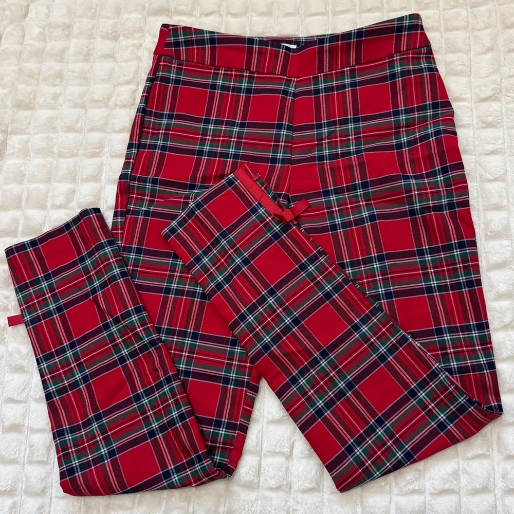 crown & ivy Red Plaid Ankle Pants